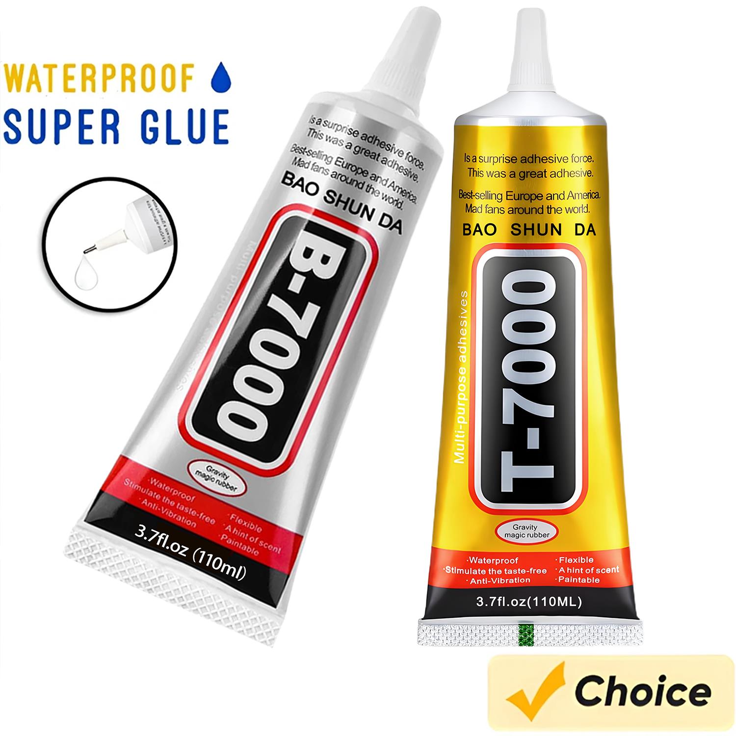 Contact Cement Glue - Adhesivo de contacto transparente B-7000, 15ml/50ml/110ml