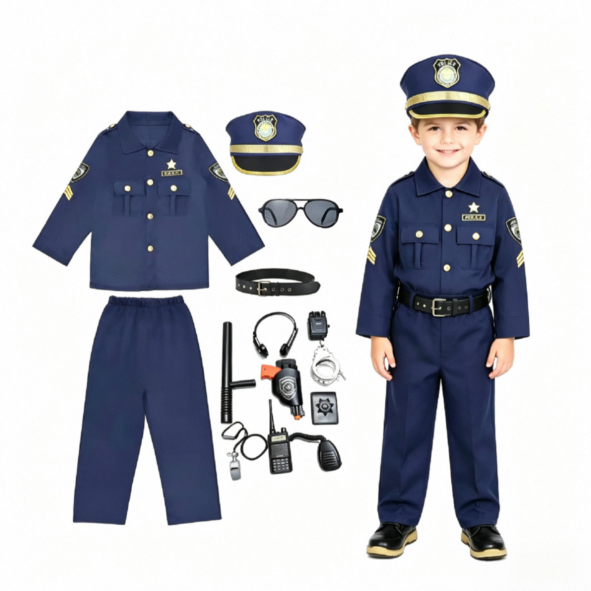 Cosplay Prop Kit - Disfraz de Oficial para Niños, Kit