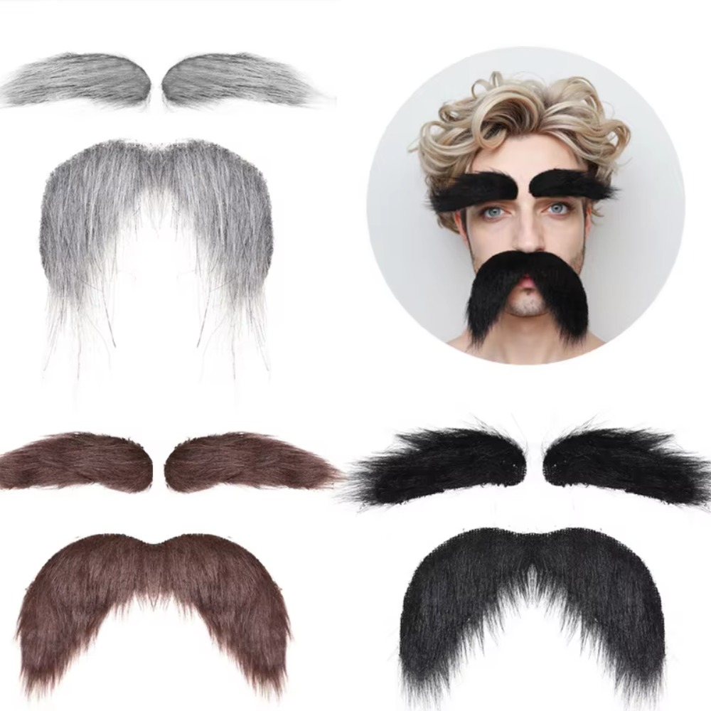Cosplay Prop Kit - Divertido set de barba postiza autoadhesiva,