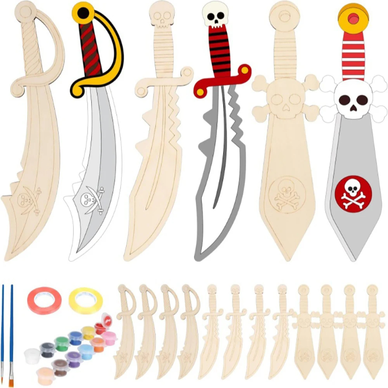 Juego de 16 Espadas de Madera  - Cosplay Prop Painting reseña y precio